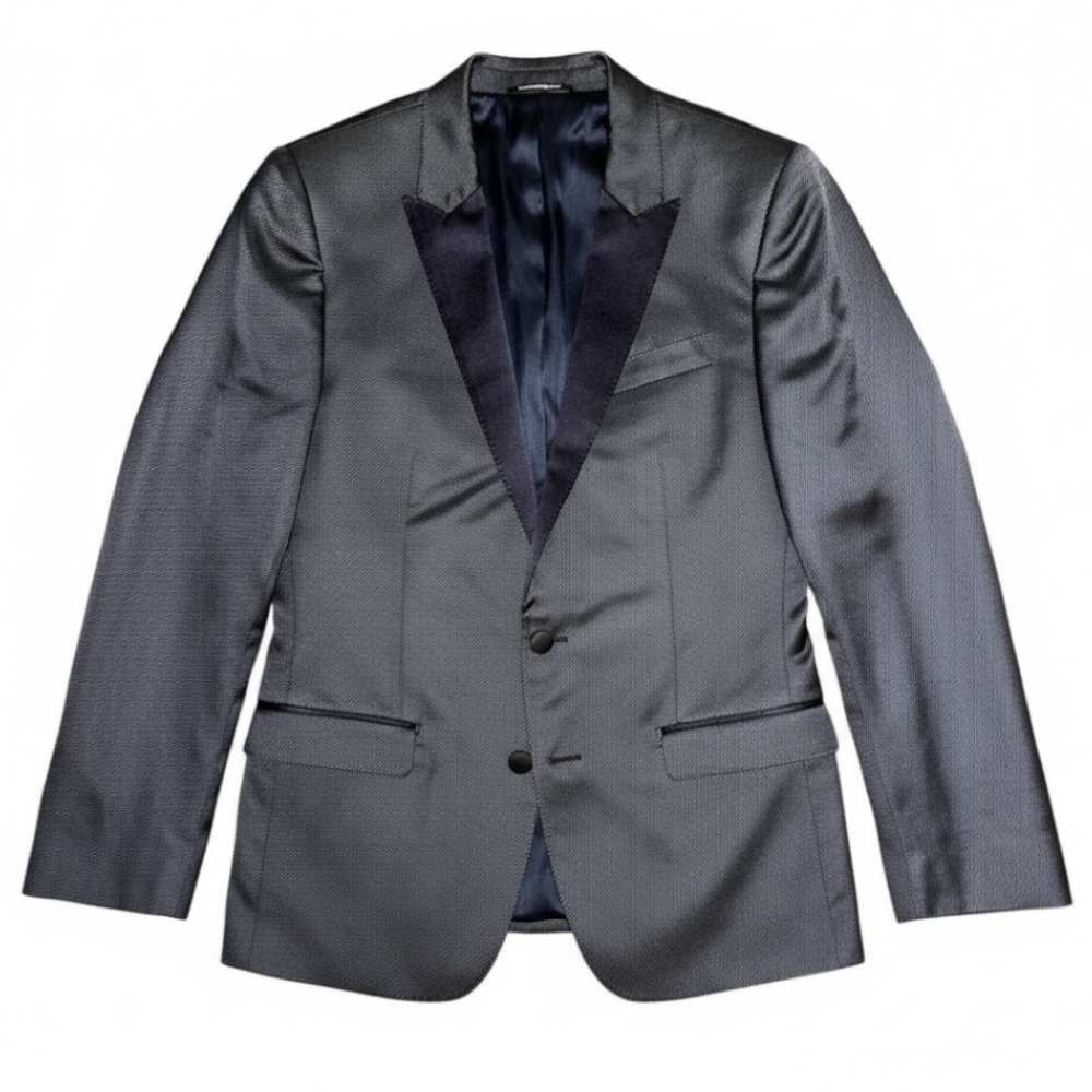 Dolce & Gabbana MARTINI Silk Tuxedo Blazer Peak Lapel Midnight Blue 48R (M/L)